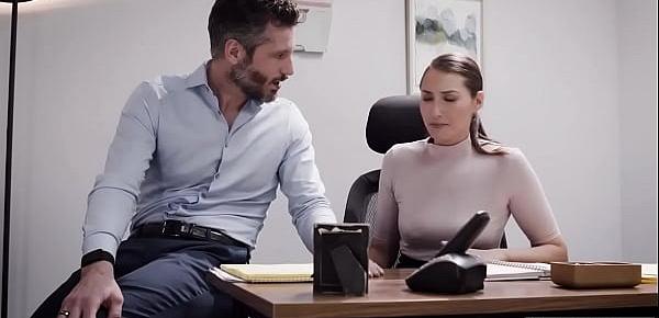  Busty secretary fucks boss to up career